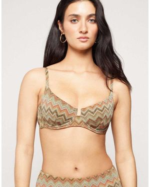 Tezenis Luxury Chevron Balconette Bikini Top - Natural