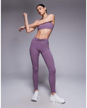 BO+TEE Gathered Waist Leggings Co-Ord - Purple