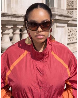 ASOS Curve Overhead Colour Block Track Jacket - Red
