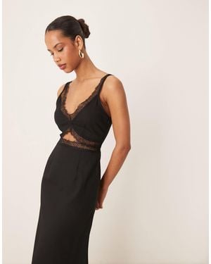 Never Fully Dressed Mimi Linen Cut-out Midaxi Dress - Black