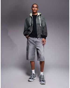 Aape By A Bathing Ape Aape By A Bathing Ape Zip Thorugh Hooded Worker Jacket - Grey