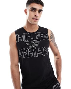 Emporio Armani Bodywear Logo Vest Top - Black