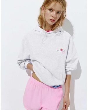 Pull&Bear Sun Graphic Hoodie - White