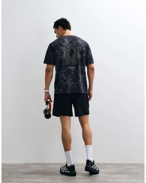 Jack & Jones Sports schnell trocknendes ripstop-trainings-t-shirt mit em print - Blau