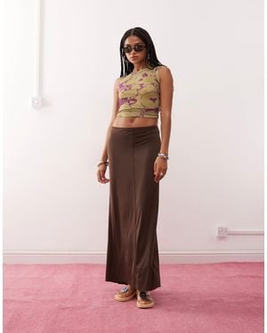 Monki Jersey Floaty Maxi Skirt - Pink