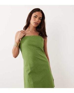 Nobody's Child Petite Palma Cotton Square Neck Cami Mini Dress - Green