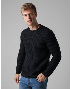 French Connection Large Stitch Raglan Crew Neck Knit Jumper - Blue