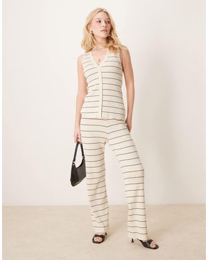 Pretty Lavish Stripe Knit Trouser Co-ord - Natural