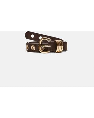 Stradivarius Eyelet Belt - White