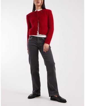 Mango Teen Straight Leg Jean With Stud Pocket Detail - Red