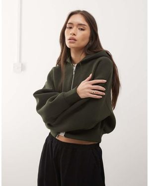 Weekday Danni Scub-Style Zip Hoodie - Black