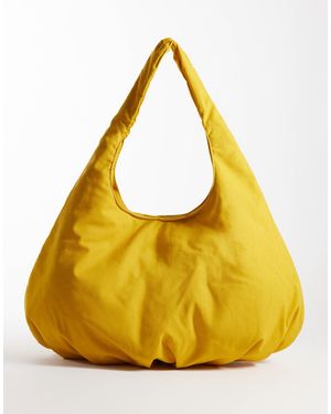 ASOS Oversized Linen Tote Bag -yellow