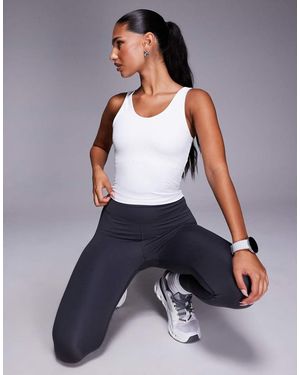 4505 Soft Touch Rib Vest With Inner Bra - Blue