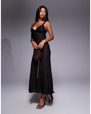 Bardot Alegra Stretch Lace Midi Dress - Blue