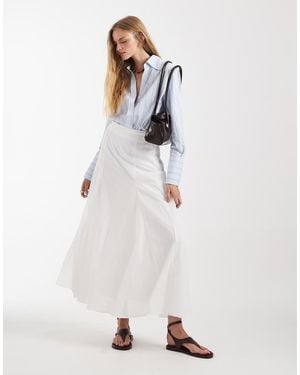 ASOS Cotton Godet Maxi Skirt - White