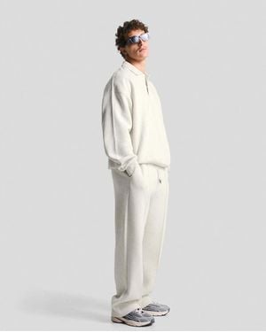 Bershka Polo Collar Sweatshirt - White