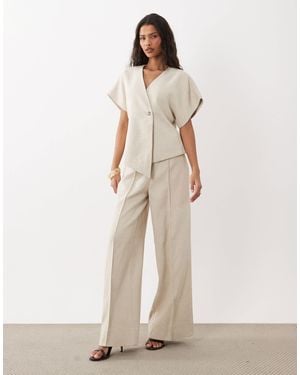 Y.A.S Seam Front Tailored Pants Co-ord - Natural