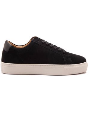 Thomas Crick 'Evers' Casual Lace-Up Suede Leather Trainers - Black