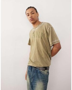 Karlkani Serif Burnout T-shirt - Natural