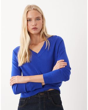 Mango Pullover mit v-ausschnitt - Blau