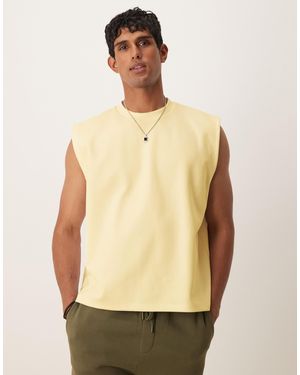 ASOS Débardeur décontracté coupe carrée en tissu épais - citron - Neutre