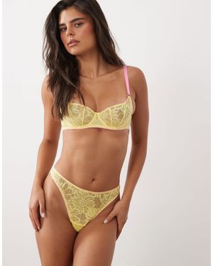 Dora Larsen Cosima All Over Lace Thong - Brown