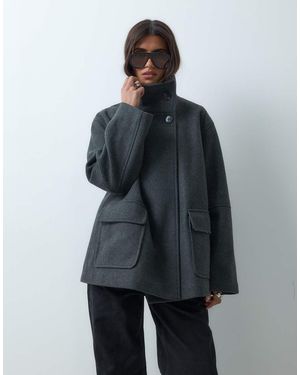 ASOS Harrington Jack Met Opstaande Boord Gemêleerd - Grijs