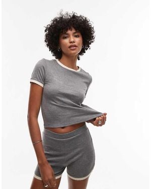 TOPSHOP Contrast Frill Edge Everyday Tee - White