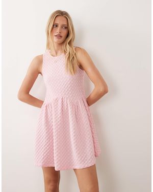 Vila Flippy Hem Textured Mini Dress - Pink