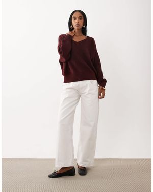 Cotton On Softest Luxe Slouchy V Knit Jumper - White