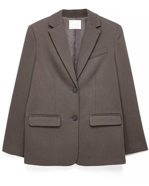 NA-KD Oversized Twill Blazer - Brown