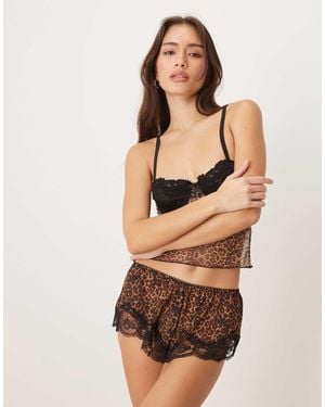 KAT THE LABEL Hayden Lace Ruffle Shorts - Multicolor