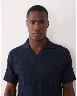 ASOS – geripptes slim-fit-hemd - Blau