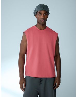Bershka Basic Sleeveless T-shirt - Red