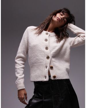 SELECTED Merino Wool Alpaca Blend Cardigan - White