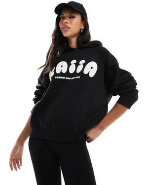 Kaiia Bubble Logo Oversized Hoodie Co-Ord - Black