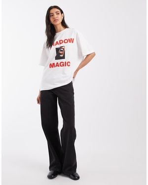 ASOS Oversized T-shirt With Shadow Magic Vampire Graphic - White