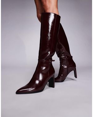 Forever New – kniehohe stiefel mit knöchelriemen - Braun