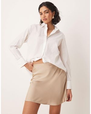 Vila Satin Mini Skirt - Natural