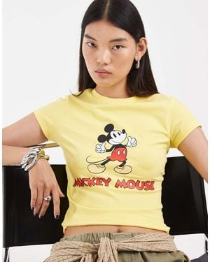 ASOS Disney Retro Mickey Baby Tee - Geel