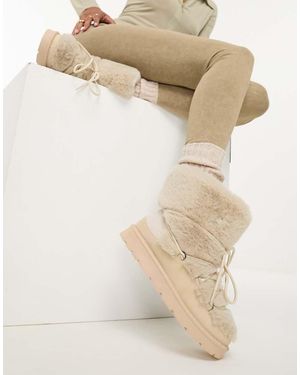 South Beach Faux Fur Snow Boots - Natural