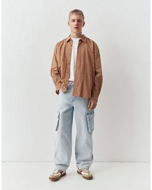 Pull&Bear Baggy Cargo Jeans - White
