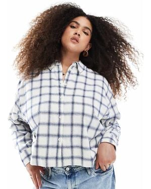 Madewell Plus Cropped Long Sleeve Shirt - Blue