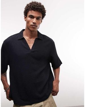 ASOS Boxy Oversized Overhead Cheesecloth Shirt - Black