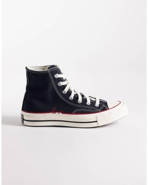 Converse Chuck 70 Hi Trainers With Love Detail - Blue