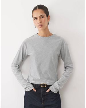Mango Teen t-shirt à manches longues à rayures - Gris