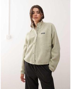 Columbia Polar Guijarro Con Tapeta De Botones De Presión Jasper Ridge De - Neutro