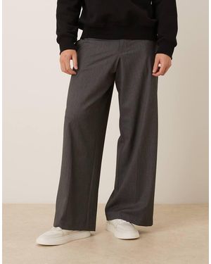 ASOS Tailored Loose Leg Trousers - Black