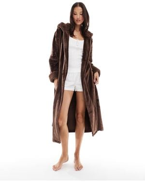 Threadbare Vestaglia Lunga Soffice Cioccolato - Neutro