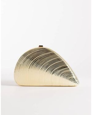 New Look Clam Shell Box Clutch Bag - Natural